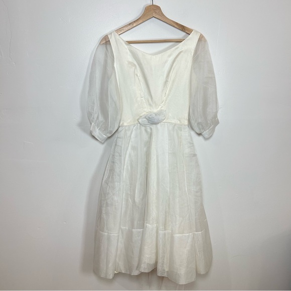 Vintage Emma doml union made bridal mini dress flower - Picture 4 of 6